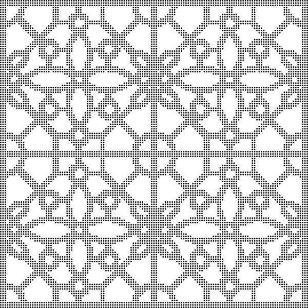 Halbton rund schwarz nahtlos hintergrund achteck quadratisch kreuz fl — Stockvektor