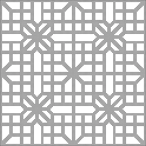 Halftone round black seamless background polygon cross square ge — Stock Vector