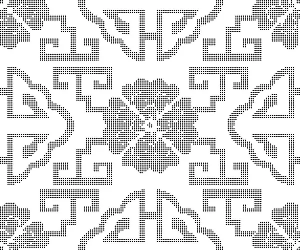 Demi-ton rond noir sans couture fond spirale échelle fleur — Image vectorielle