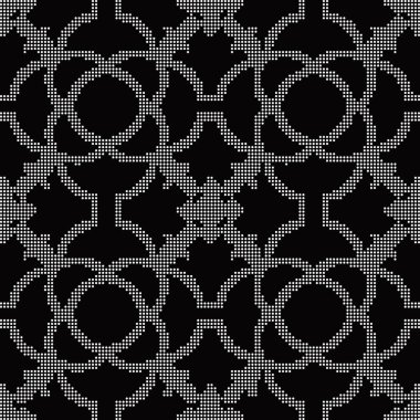 Yarı ton siyah sorunsuz geçmiş eğrisi çapraz çiçek çizgi yuvarlak