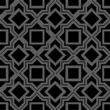 Yarı ton siyah sorunsuz geçmiş yıldız geome kare yuvarlak