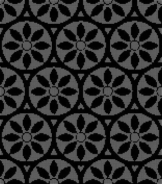 Yarı ton siyah sorunsuz geçmiş çiçek yuvarlak yuvarlak