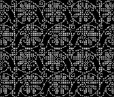 Yarı ton yuvarlak siyah sorunsuz arka plan sarmal eğri fan yaprak