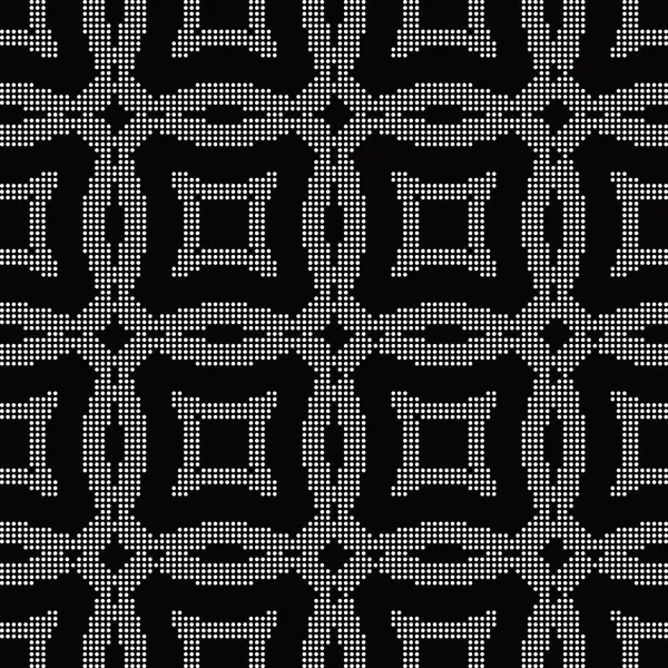 Mezzitoni rotondo nero senza cuciture sfondo croce geometria rotonda — Vettoriale Stock