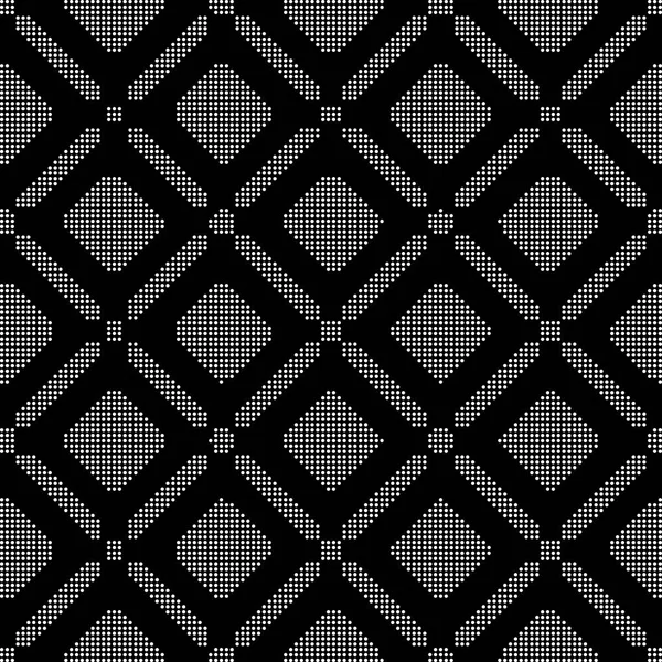 Halftone ronde zwarte naadloze achtergrond ronde vierkante selectievakje cros — Stockvector