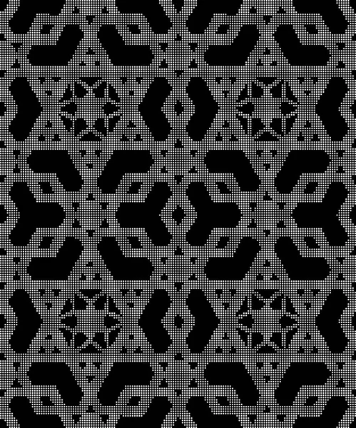 Polotónování kulaté černé bezešvé pozadí islámské geometrie kříž — Stockový vektor