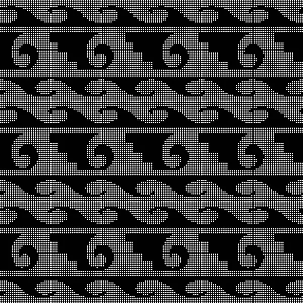 Halbton runde schwarze nahtlose Hintergrund Spirale Kurve Welle geome — Stockvektor