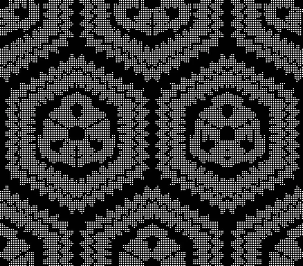 Demi-ton rond noir sans couture fond scie côté polygone ge — Image vectorielle