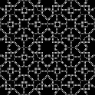 Yarı ton siyah sorunsuz geçmiş çokgen yuvarlak kare yıldız cro