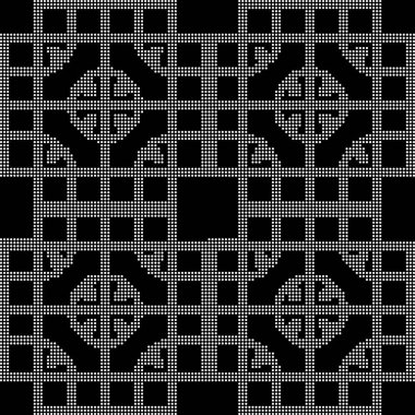 Yarı ton siyah sorunsuz geçmiş fram kare yuvarlak yuvarlak