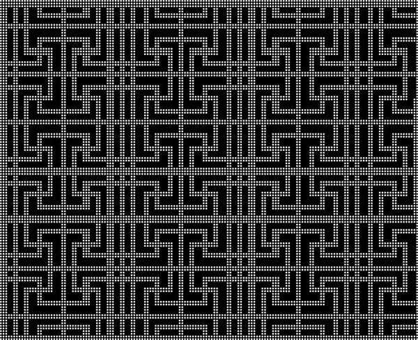 Polotónování kulaté černé bezešvé pozadí spirála kříž geometrie l — Stockový vektor