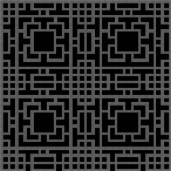 Mezzitoni rotondo nero senza cuciture sfondo quadrato geometria reticolo — Vettoriale Stock