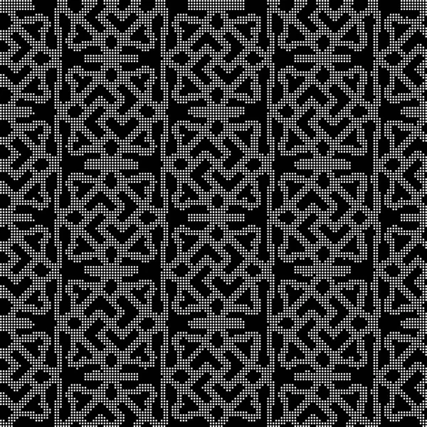 Halbton runde schwarze nahtlose Hintergrund Spirale Kreuz Geometrie l — Stockvektor