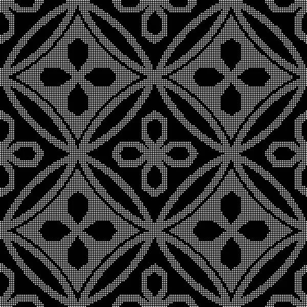 Semitono redondo negro sin costura fondo curva redonda cruz polígono — Archivo Imágenes Vectoriales