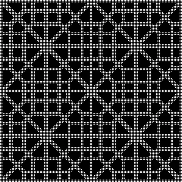 Półtony okrągłe czarne tło octagon plac geometrii — Wektor stockowy