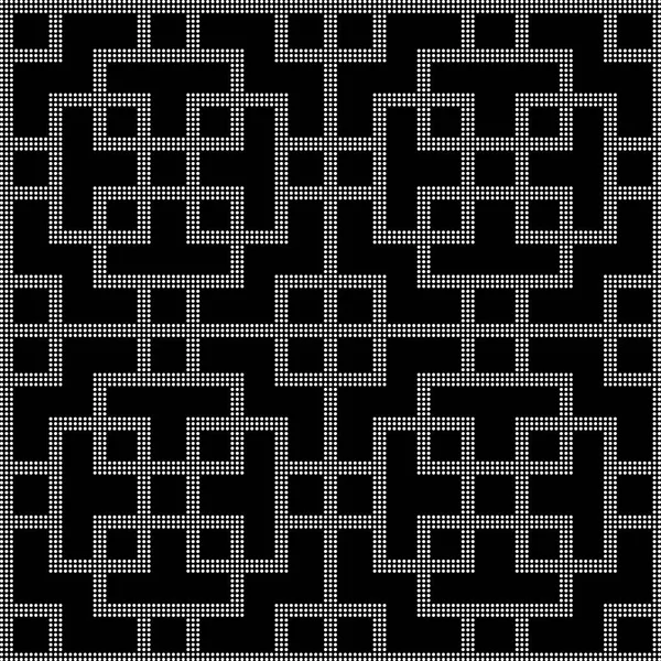 Mezzitoni rotondo nero senza cuciture sfondo quadrato geometria trasversale f — Vettoriale Stock