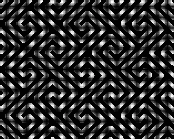 Halbton runde schwarze nahtlose Hintergrund Spirale Kreuz Geometrie l — Stockvektor