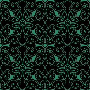 Sorunsuz Çin arka plan sarmal çapraz yuvarlak çiçek Kaleidosco