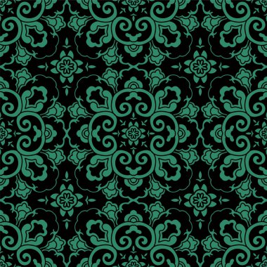 Sorunsuz Çince arka plan yuvarlak eğrisi çapraz çiçek