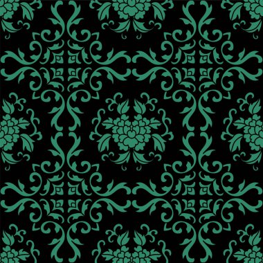 Sorunsuz Çince eğrisi asma yaprak çiçek arka plan