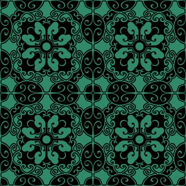 Sorunsuz Çin arka plan sarmal Oval çokgen çapraz çiçek