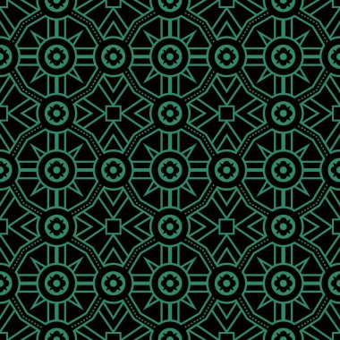 Antika sorunsuz yeşil arka plan yuvarlak nokta geometrisi çiçek