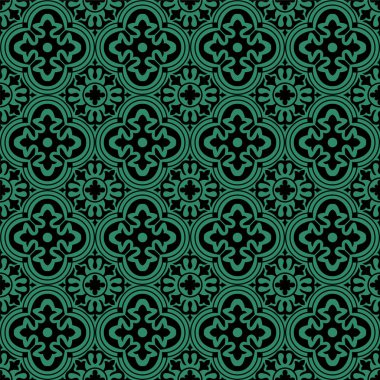 Eğri çiçek yuvarlak antika sorunsuz yeşil arka plan