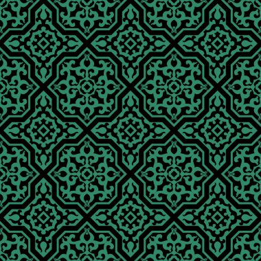 Antika sorunsuz yeşil arka plan Islam çapraz Kraliyet kaleydoskop
