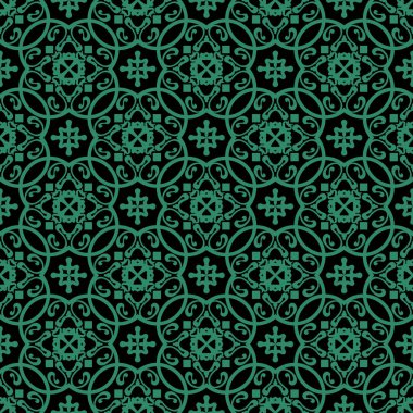 Antika sorunsuz yeşil arka plan sarmal eğri kaleydeskop yuvarlak