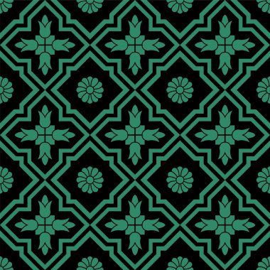 Çiçek çiçek Dürbünü çapraz antika sorunsuz yeşil arka plan