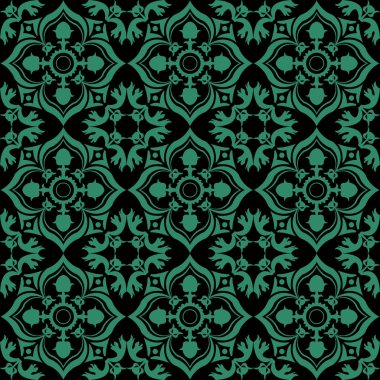 Antika sorunsuz yeşil arka plan çiçek yaprak asma kaleydoskop