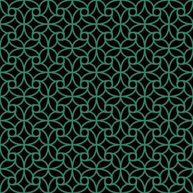 Antika sorunsuz yeşil arka plan yuvarlak çapraz sarmal