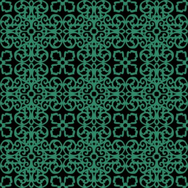 Antika sorunsuz yeşil arka plan sarmal yuvarlak kaleydoskop akışı