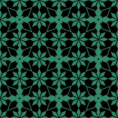 Antika sorunsuz yeşil arka plan yıldız çiçek çiçek Dürbünü