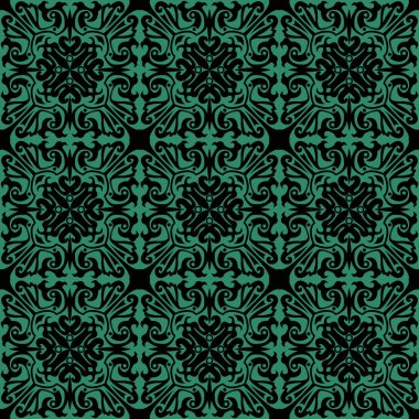 Antika sorunsuz yeşil arka plan sarmal kaleydoskop geometri