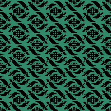 Antika sorunsuz yeşil arka plan çiçek geometri