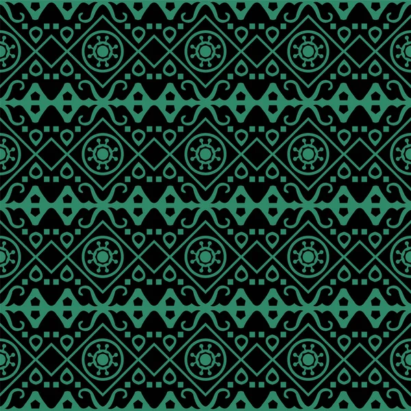 Fondo verde inconsútil antiguo comprobar geometr aborigen redondo — Vector de stock