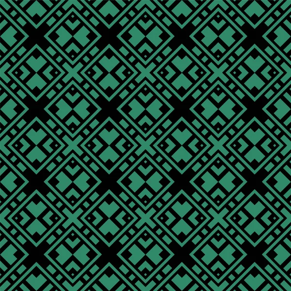 Antiguo fondo verde sin costuras marco cuadrado cruz geometría — Vector de stock