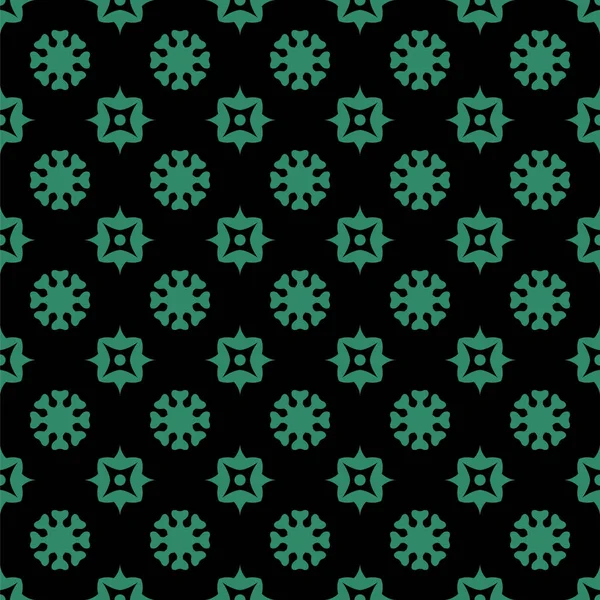 Antiguo fondo verde sin costura redonda geometría de la flor — Vector de stock