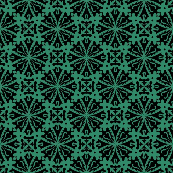 Antique fond vert sans couture rond croix kaléidoscope — Image vectorielle
