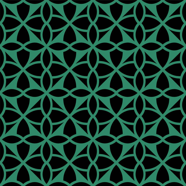 Antique seamless green background round circle geometry cross