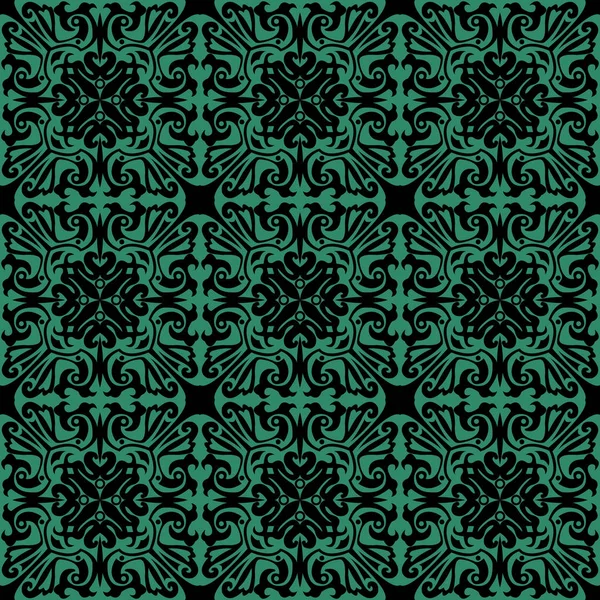 Antike nahtlose grüne Hintergrund Spirale Kaleidoskop Geometrie — Stockvektor