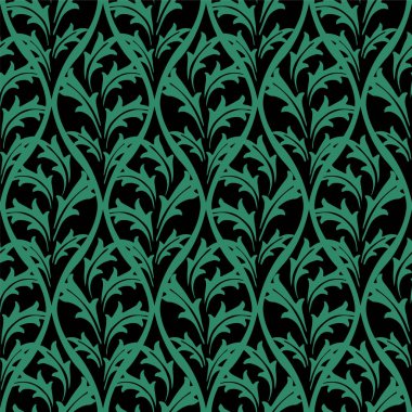 Antika sorunsuz yeşil arka plan vintage doğa yaprak çapraz