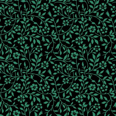 Antika sorunsuz yeşil arka plan Bahçe sarmal asma çiçek yaprak