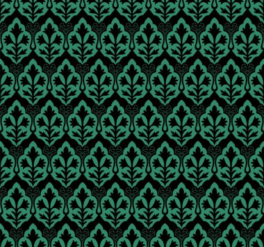 Antika sorunsuz yeşil arka plan Aborijin Bahçe yaprak abstrac