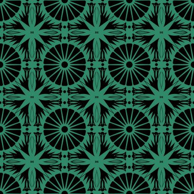 Çiçek noktası yaprak yuvarlak antika sorunsuz yeşil arka plan