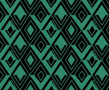 Antika sorunsuz yeşil renkli üçgen geometrisi altın çizgi