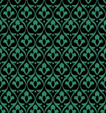 Antika sorunsuz yeşil arka plan eğrisi çiçek yuvarlak