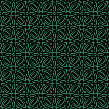 Antika sorunsuz yeşil arka plan yuvarlak çapraz çiçek Kaleydeskop