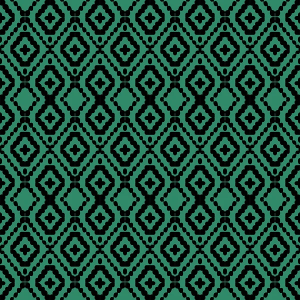 Античный бесшовный зеленый фон алмазной проверки кросс-геометрии — стоковый вектор